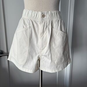 Madewell Garment-Dyed Pull-On Utility Shorts sz 24 off White Cream
